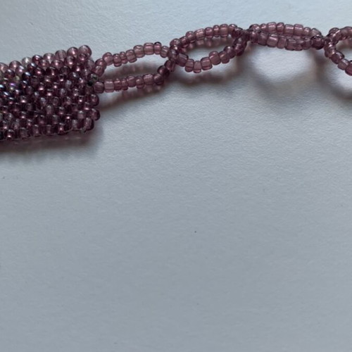 Handmade Choker Necklace with Purple Beads and Waterfall Fringe like new
