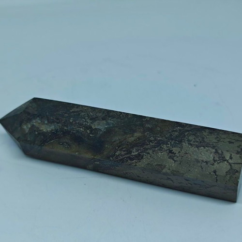 Natural Pyrite Tower on Black Schist 9cm like new
