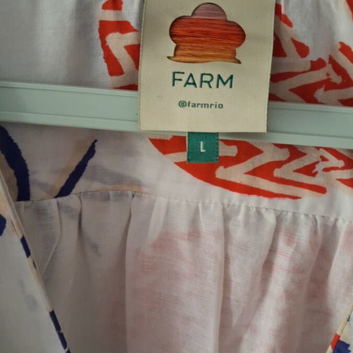 Farm Rio dress like new, white and blue, size L