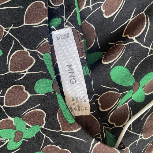 Mango floral print dress like new, green, size XS