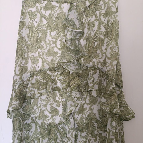 Maxi skirt Vassia Kostara used, size medium, white and green