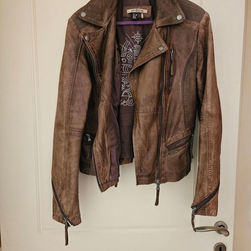 Attrattivo leather biker jacket like new, brown, vintage style