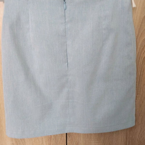 Mini skirt with zipper like new, turquoise, On Line, XS