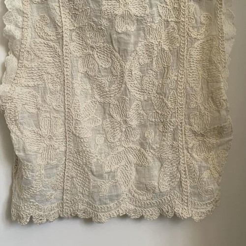 BSB Beige Crochet Lace Floral Shirt