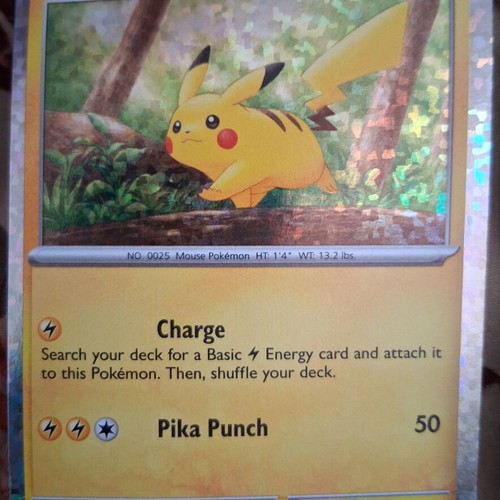 Pokemon Pikachu Card new, holographic design