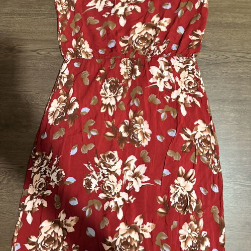 Red floral maxi overlay jumpsuit with shorts