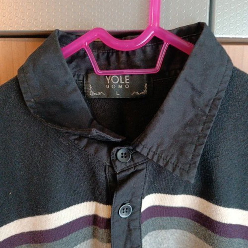 Knitted men's sweater size L like new, black and gray