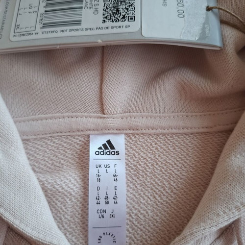 Adidas Relaxed Fit Top new, size L, pink cotton