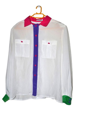 Alexander vintage women's shirt white multicolor like new, size L XL