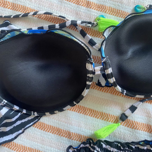 Calzedonia beach swimsuit Medium 75C like new, grey and blue