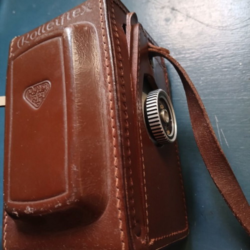 Rolleiflex 4x4 Post-War Black Baby TLR Camera like new with case