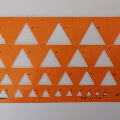 Triangle stencil used with 30 equilateral triangles Standardgraph