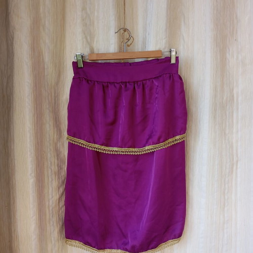 Fuchsia strapless dress satin-like, like new