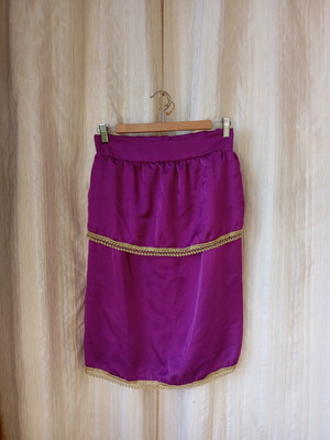 Fuchsia strapless dress satin-like, like new
