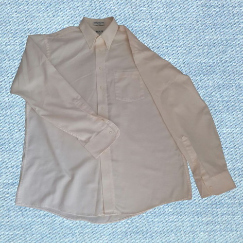 Arrow Usa 1851 men's dress shirt like new, size large, beige and white