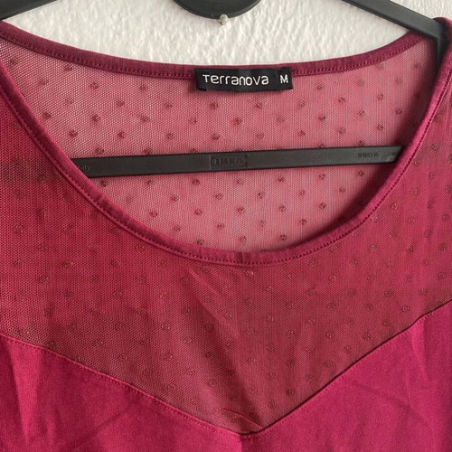 Terranova mesh blouse red new, transparent romantic sexy style