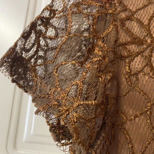 Celestino short-sleeve blouse like new with golden lace, size M