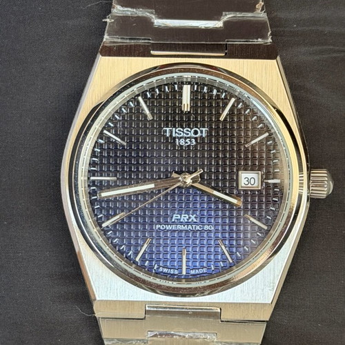 Tissot Prx Powermatic 80 new men's watch with blue dial and silver case