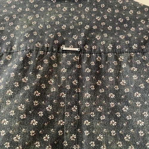 Men's floral print cotton shirt XL like new, black slim fit