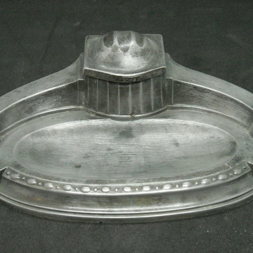 Metal Art Nouveau inkwell used with base for penholder