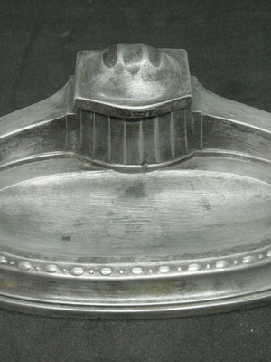 Metal Art Nouveau inkwell used with base for penholder