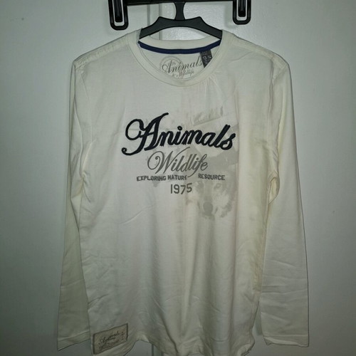 Animals blouse like new, white and gray, size M
