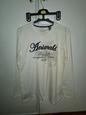 Animals blouse like new, white and gray, size M