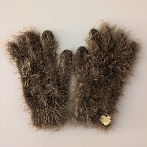 Brown gloves one size made of nylon and acrylic, new