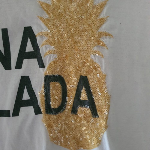 Vero Moda white T-shirt Piña Colada with sequins size S like new