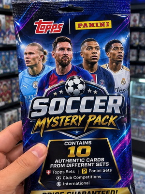Topps and Panini Mystery Football Pack with 10 authentic cards