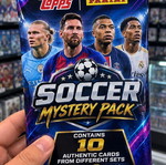 Topps and Panini Mystery Football Pack with 10 authentic cards