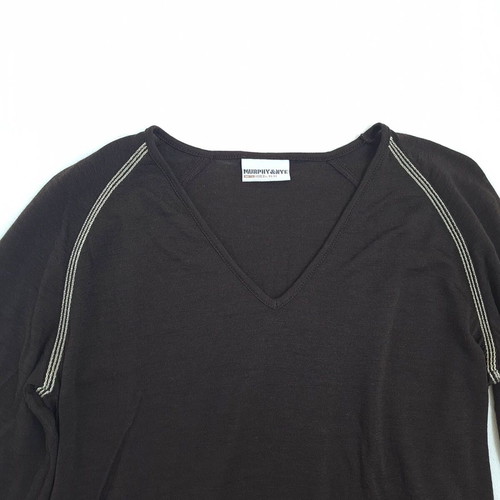 Murphy & Nye women's merino wool blouse size M, like new, brown