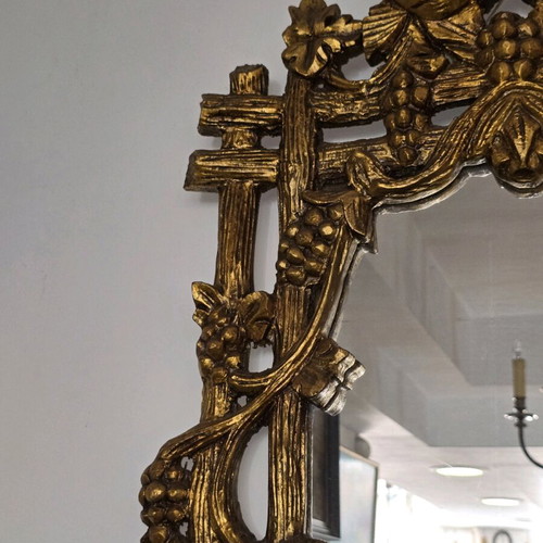 Large wooden mirror with carved gilded frame like new 85×55 cm