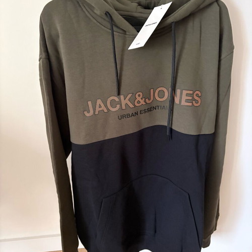 Jack & Jones men's hoodie new 2XL black and green