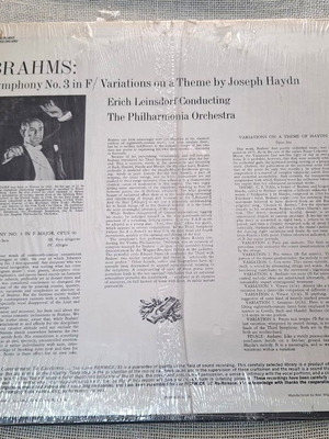 Brahms Symphony No. 3 In F / Variations On A Theme Joseph Haydn LP μεταχειρισμένο