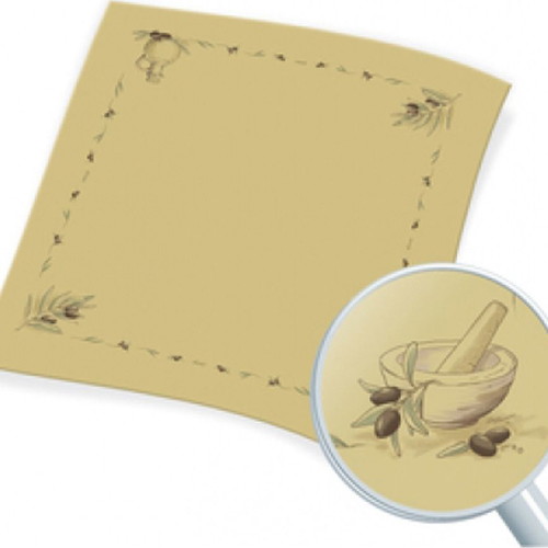 Tablecloths new olive pattern, 2 boxes with 400 pieces 90x100cm and 100x100cm