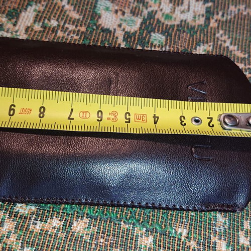 Vertu leather pouch like new, embossed logo, dark brown