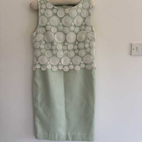 Special Occasion Dress, mint green and white, size 8-10