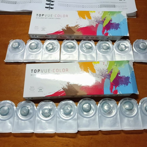 Colored daily contact lenses sapphire blue, 16 lenses for myopia