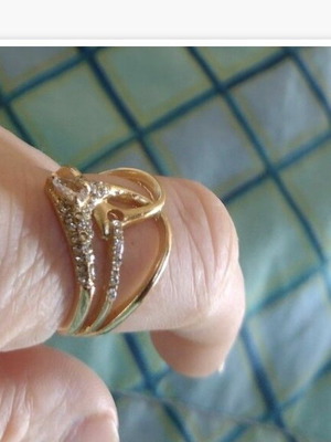 Aliya women's ring new, gold plated with white crystals