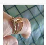 Aliya women's ring new, gold plated with white crystals