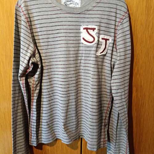 Staff Jeans & Co long-sleeve shirt like new, grey with stripes