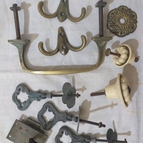 Brass hardware items used, collectible set