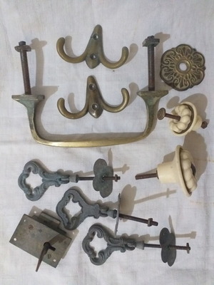 Brass hardware items used, collectible set