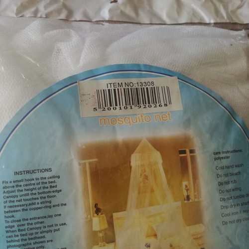 Mosquito net ceiling double bed white 2.5m new
