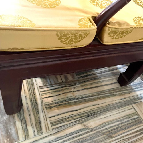Rosewood wooden armchair like new with removable cushions