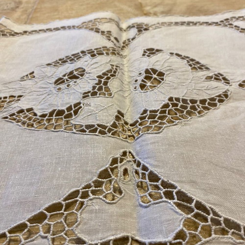 Authentic handmade Thracian table runner used with floral design