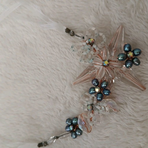 Vintage handmade choker necklace like new with beads and rhinestones