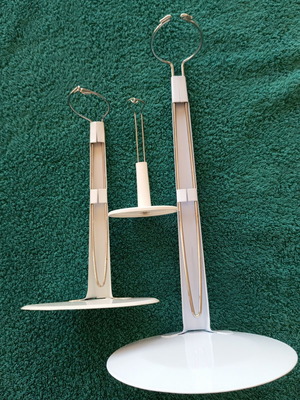 Doll stands set of 3, new, white, different sizes