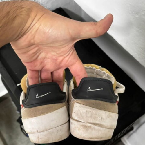 Nike Retro Low Sneakers used, size 41, white with black and beige details